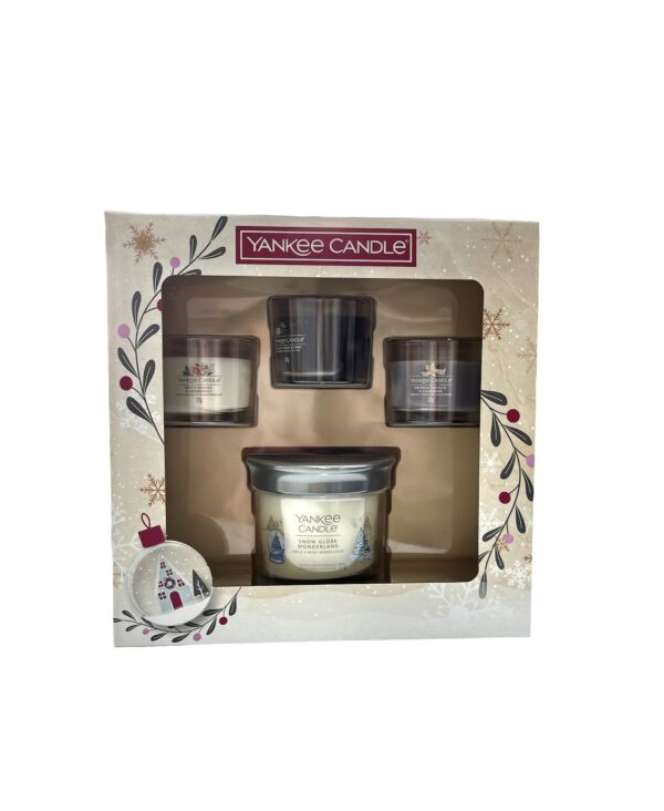 Zestaw prezentowy SNOW tumbler + 3 mini świece Yankee Candle